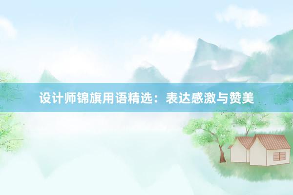 设计师锦旗用语精选：表达感激与赞美